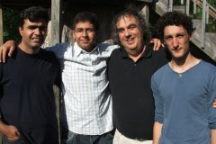 Sdiq, cello, Iraq; Zaid, flute, West Bank; Eric, coach, USA; Philip, piano, Israel